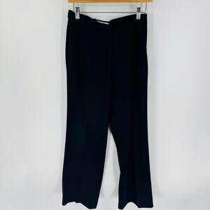 MaxMara Black Tailored Wide Leg Dress Trousers Pants Italy Wool Blend Size 2